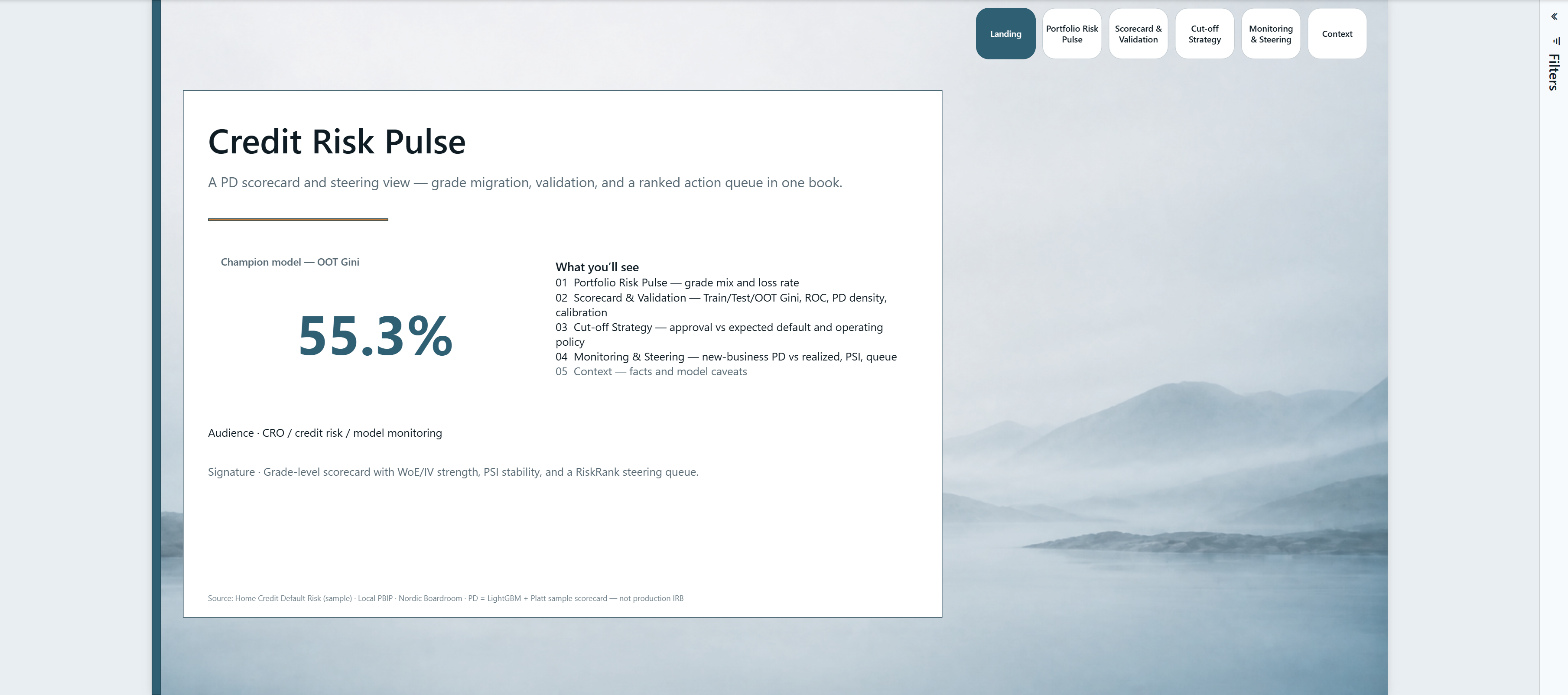 Credit Risk Pulse — Landing
