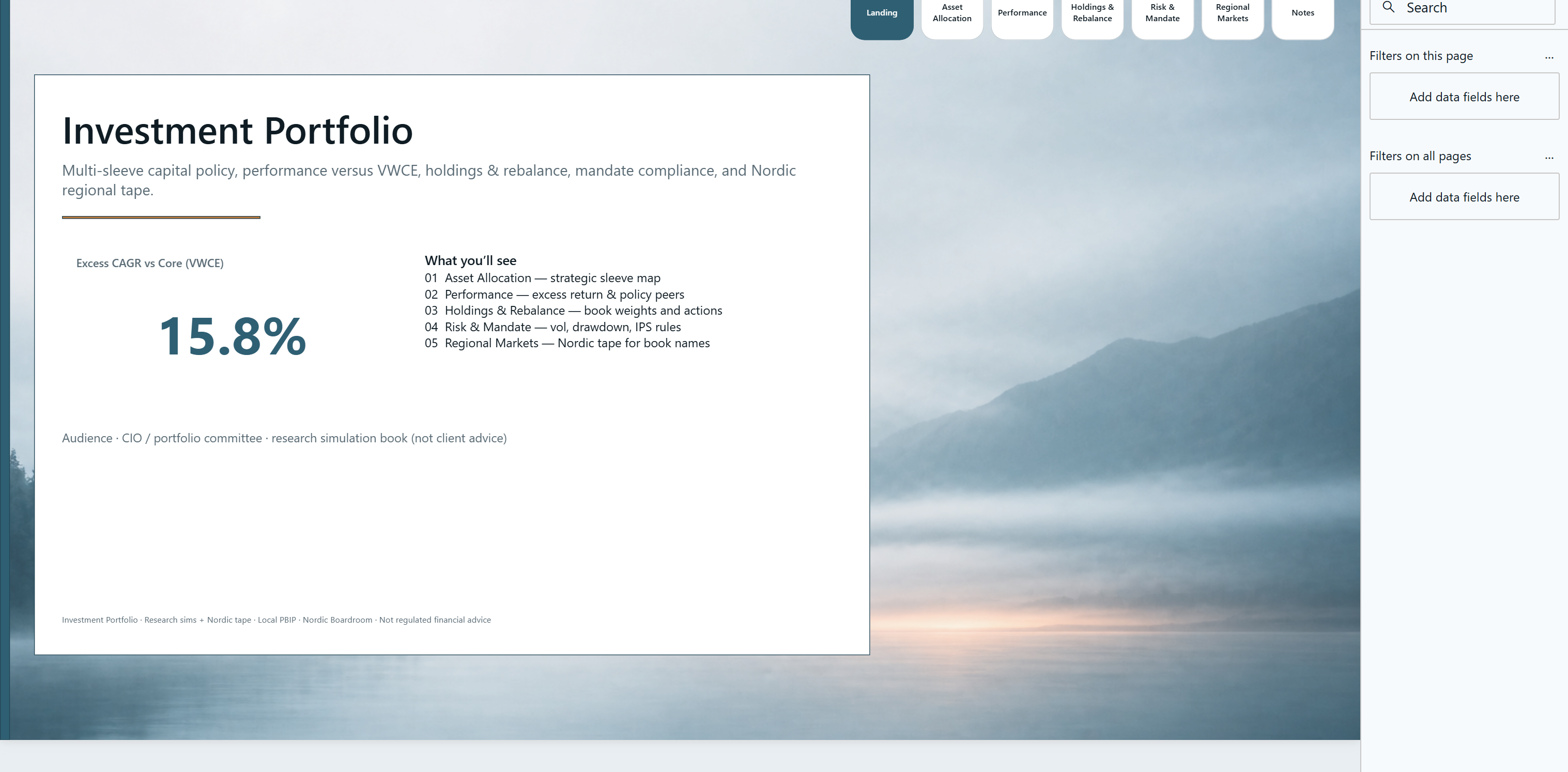 Investment Portfolio — Landing